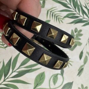 Black and Gold Studded Bracelets